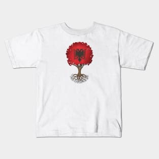 Tree of Life with Albanian Flag Kids T-Shirt